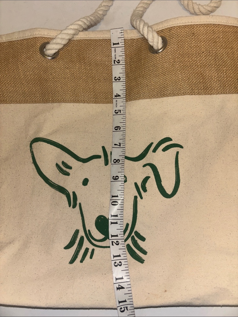 TELL YOUR DOG I SAY HELLO…DOG BRAND..BEACH TOTE..ANYTHING TOTE..JUTE AND COTTON. - Picture 14 of 16